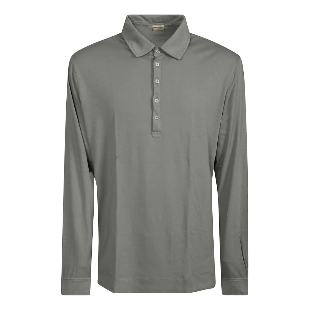 Massimo Alba Katoenen polo met knoopsluiting Gray Heren