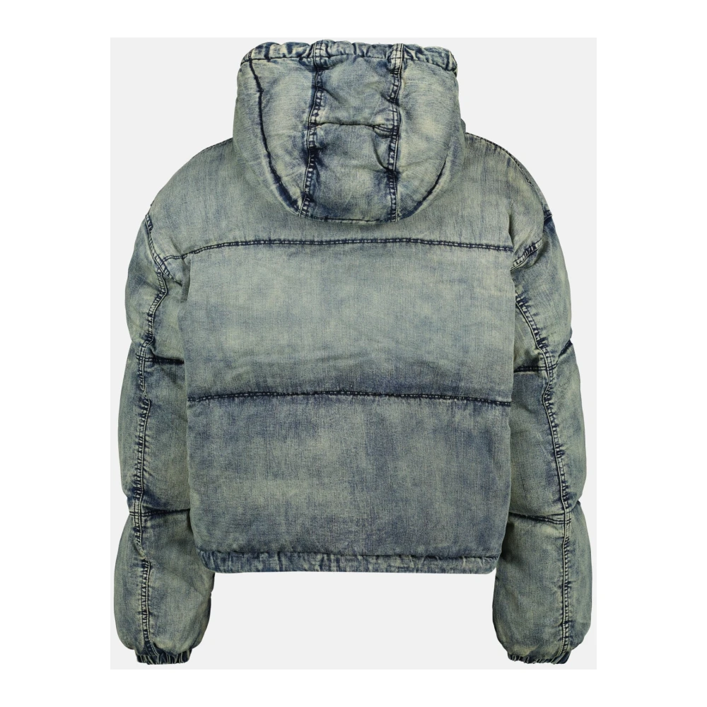 Diesel Blauwe Gewassen Katoenen Winterjas Blue Dames