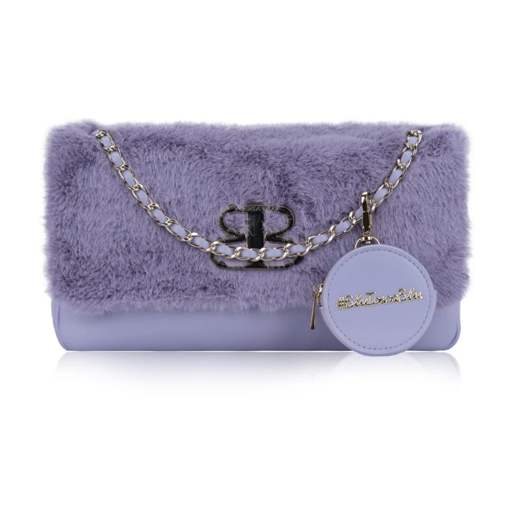 Tosca Blu Schoudertas voor Dames met Automatische Knoop en Rits Purple Dames