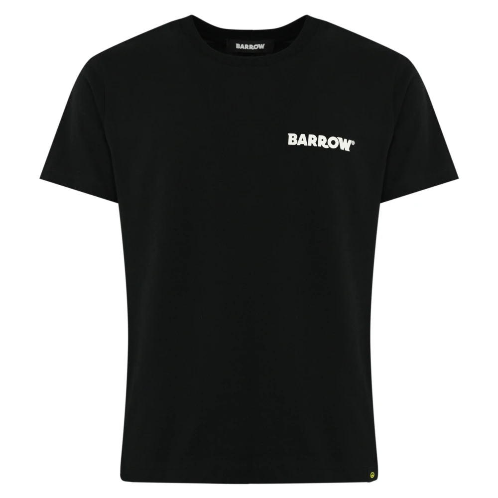 Barrow Zwarte katoenen T-shirt met logoprint Black Heren