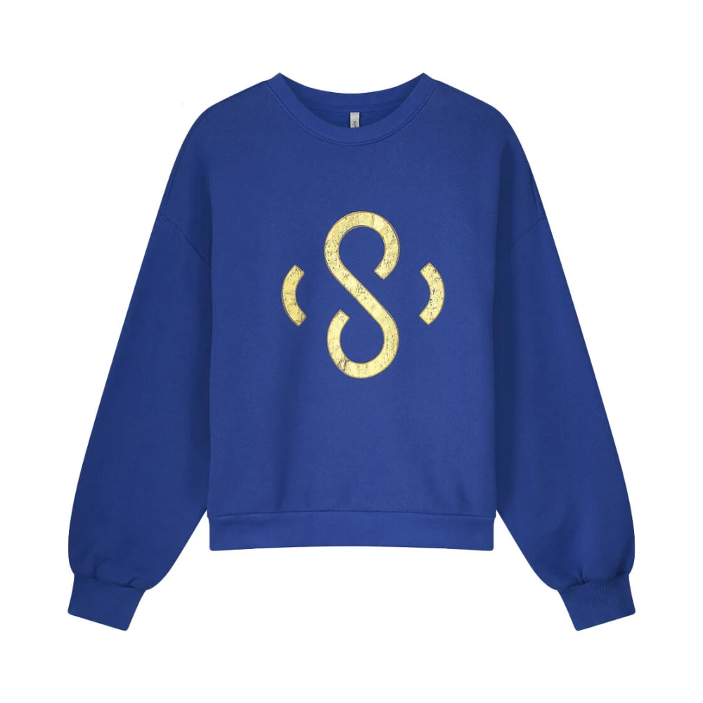 Summum Woman Vintage Sweat Lange Mouw Blouse Blue Dames