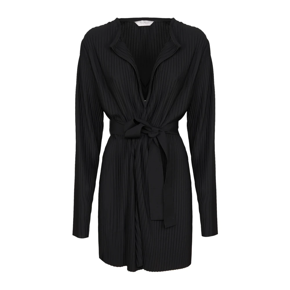 Max Mara Zwarte Jersey Plisse Jas Black Dames