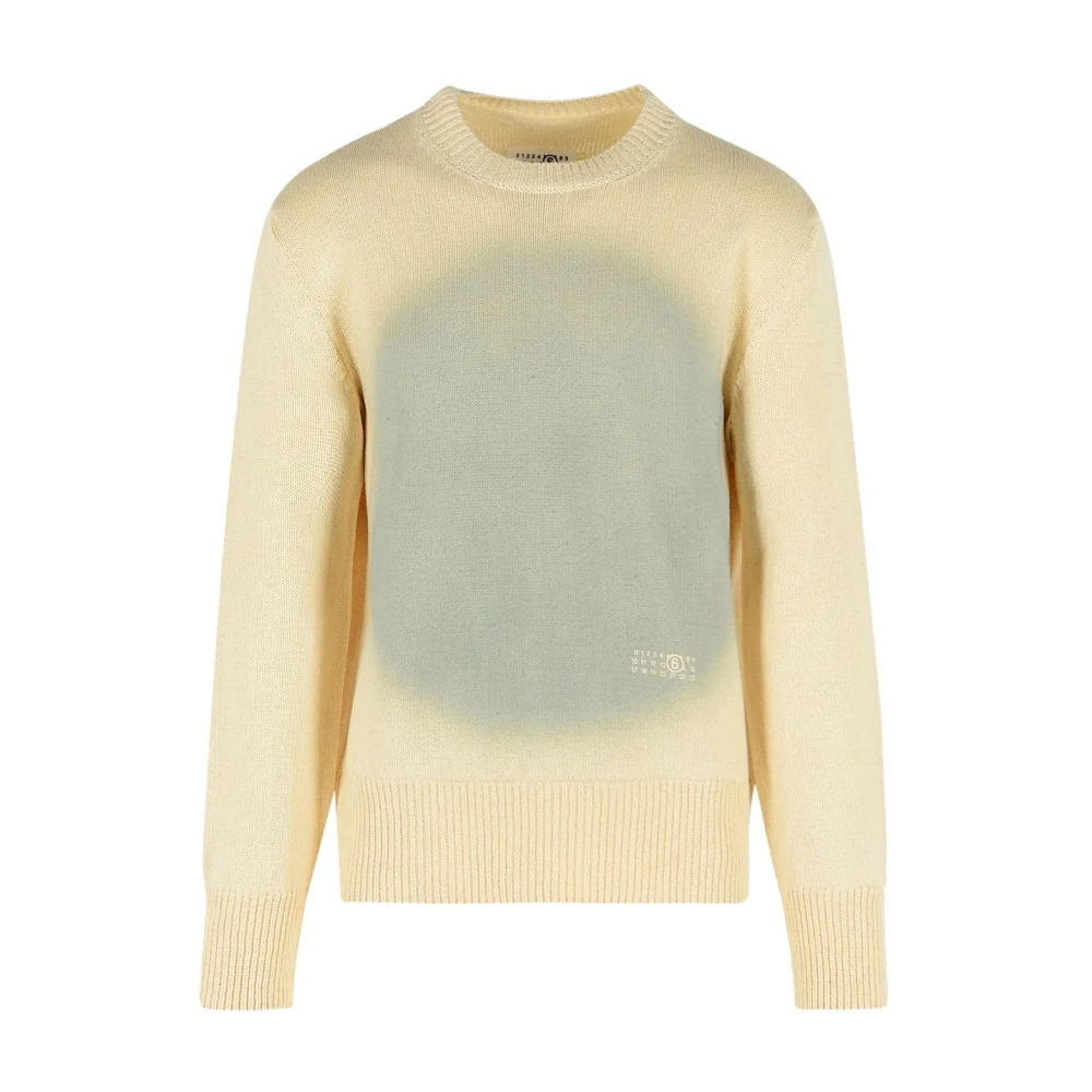 Mm6 Maison Margiela Men's Yellow Round-Neck Knitwear