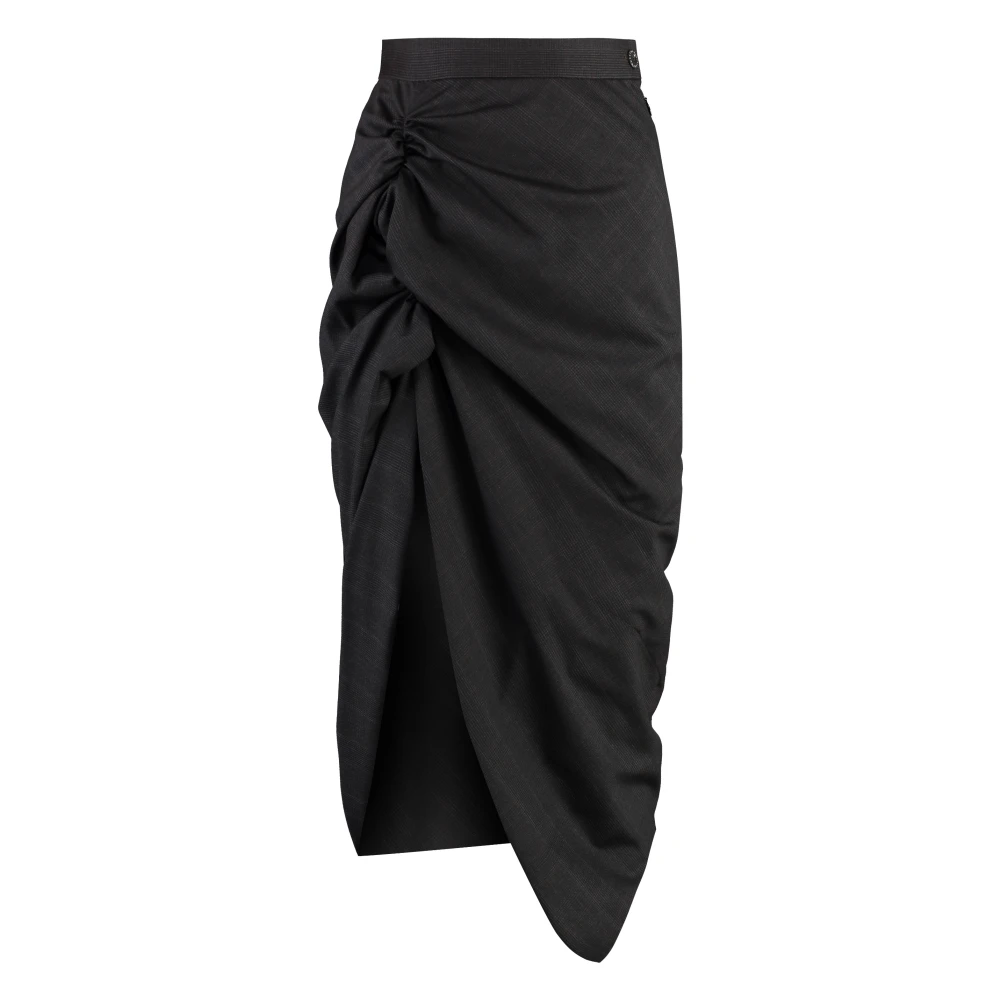 Vivienne Westwood Geruite wollen rok met asymmetrische zoom Gray Dames