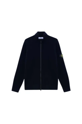 Stand Collar Zip Knit Cardigan