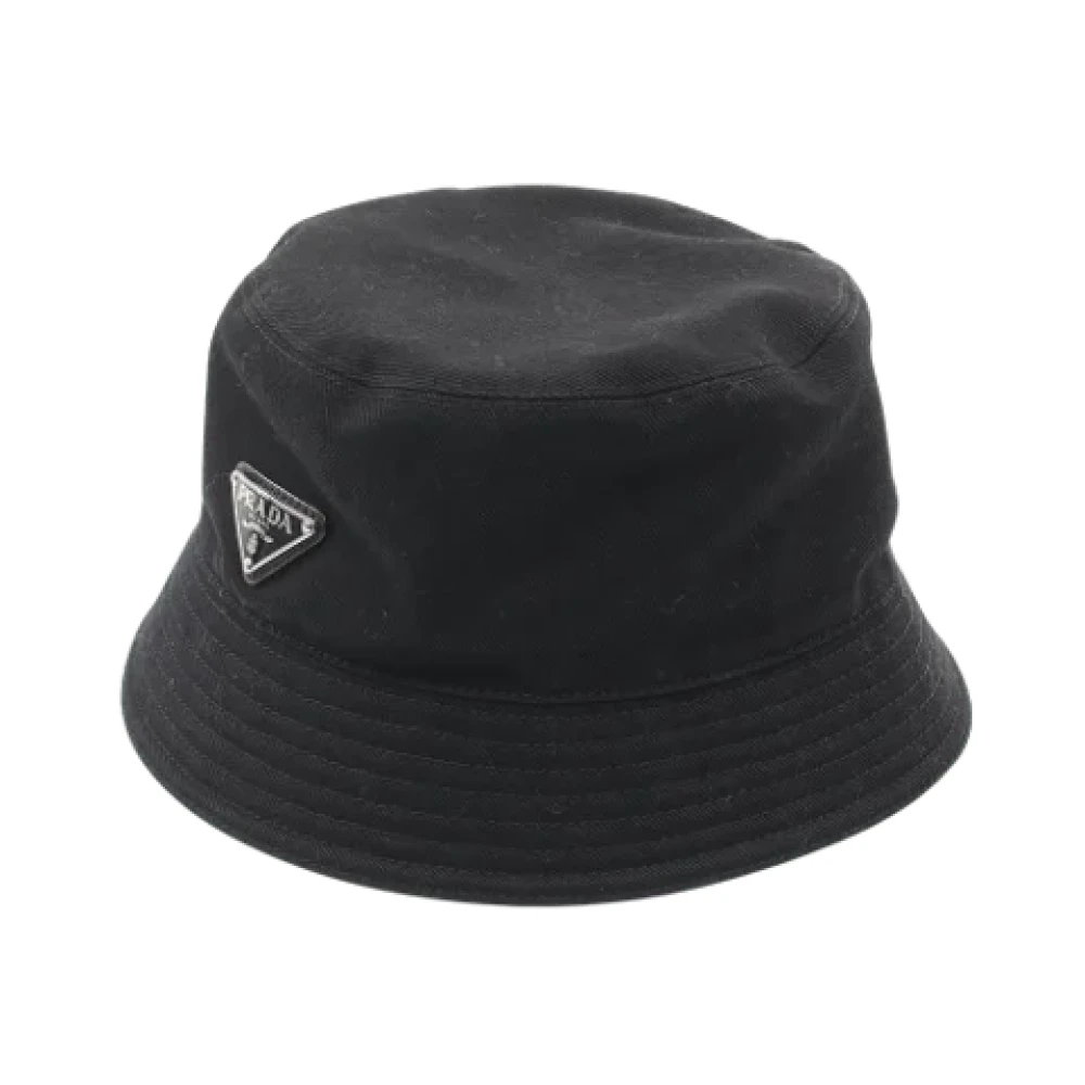 Prada Vintage Pre-owned Cotton hats Black Dames