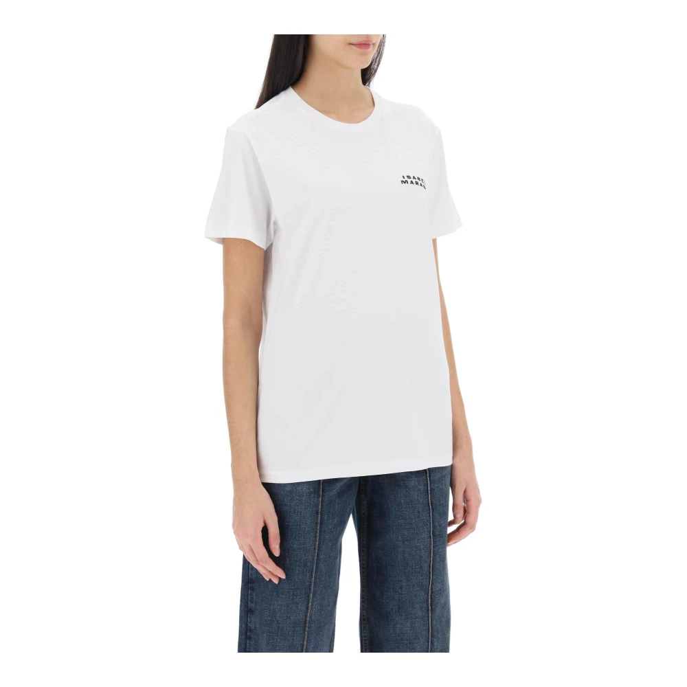 Isabel marant Geborduurd Crew-Neck T-Shirt White Dames