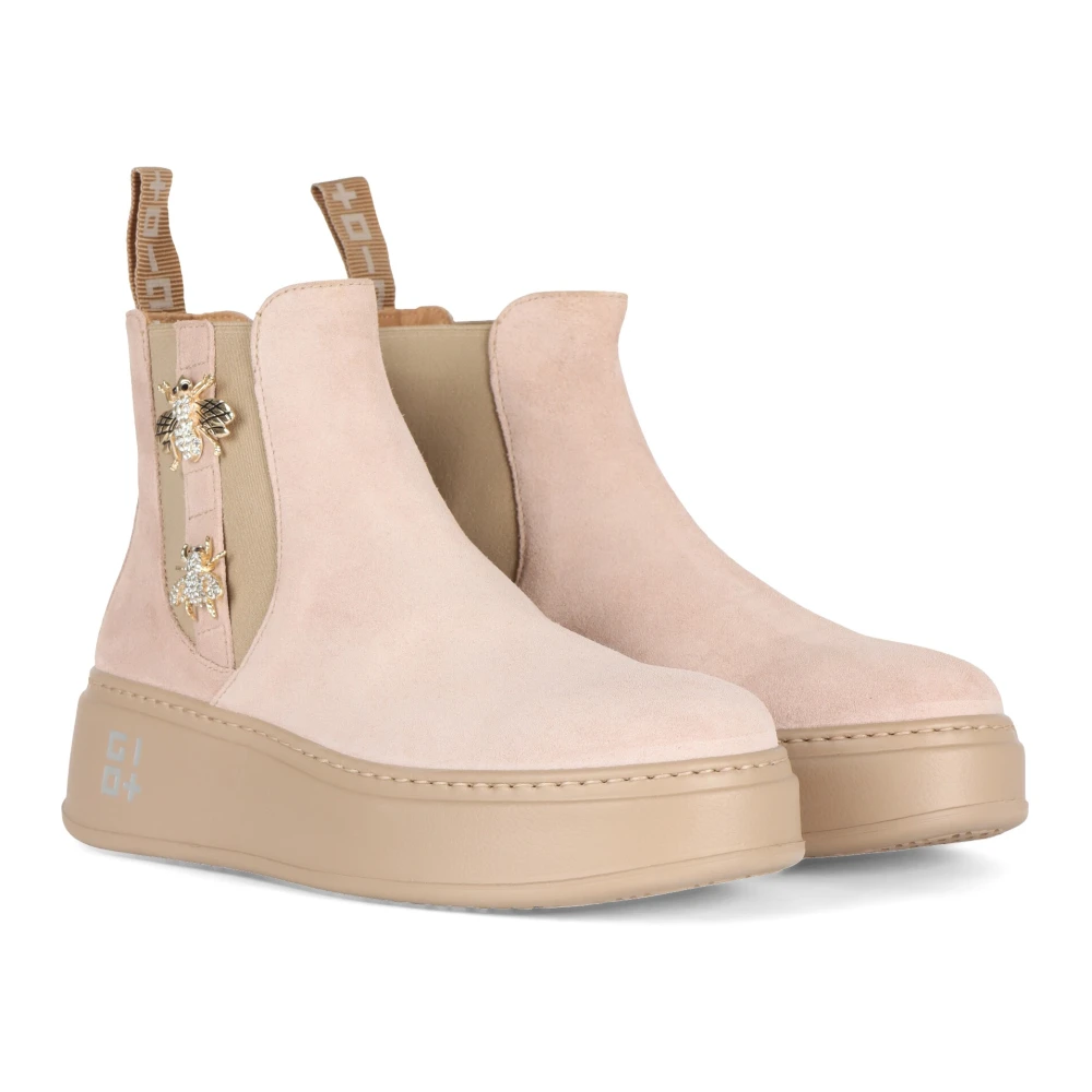 Gio+ Suède Comb Veil Booties Pink Dames