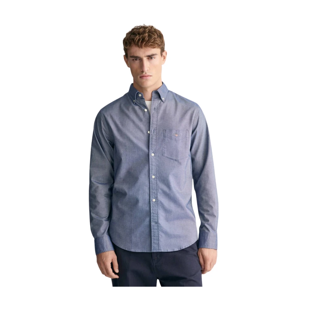 Gant Overhemd met lange mouwen Blue Heren