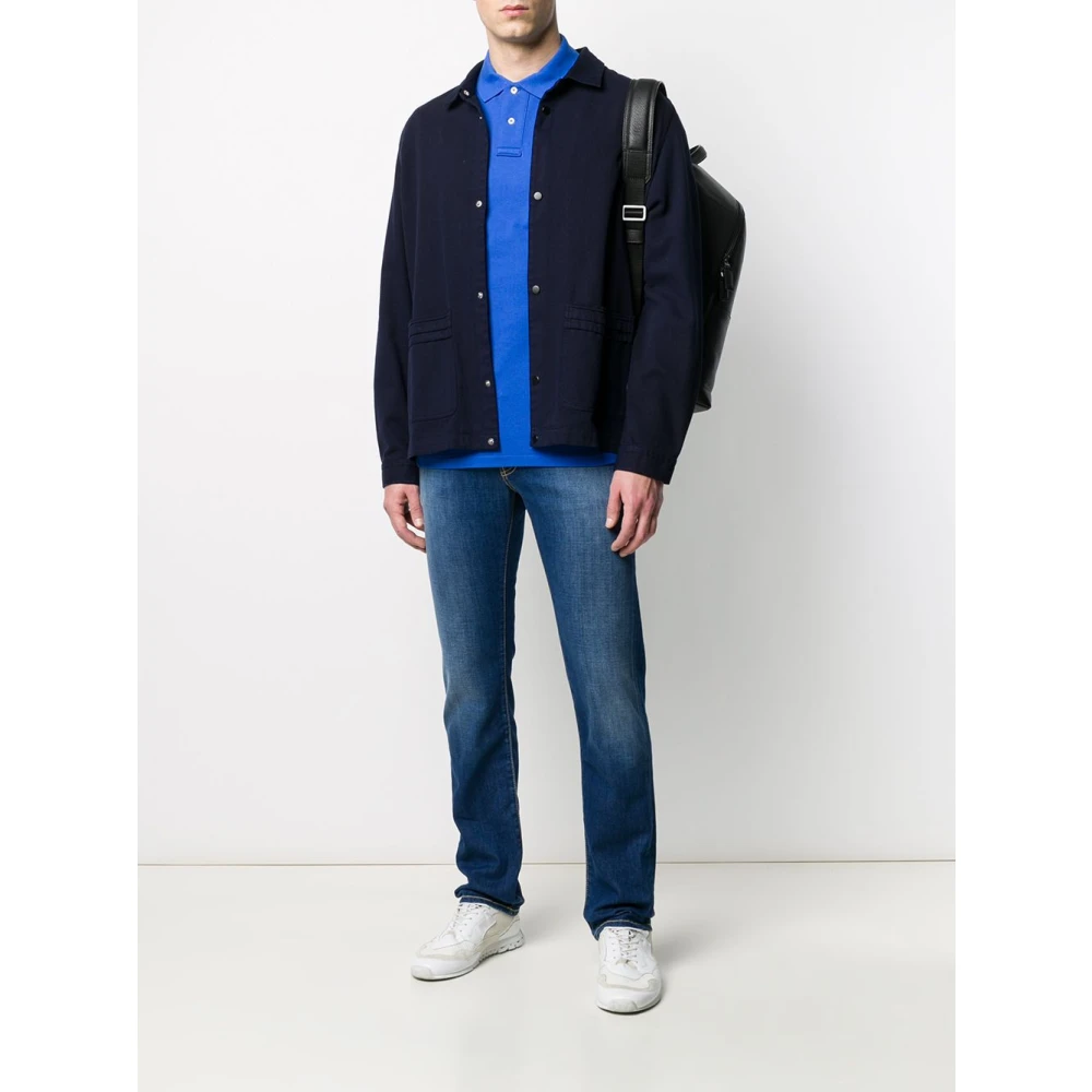 Ralph Lauren Iris Blue Knit Polo Shirt Blue Heren