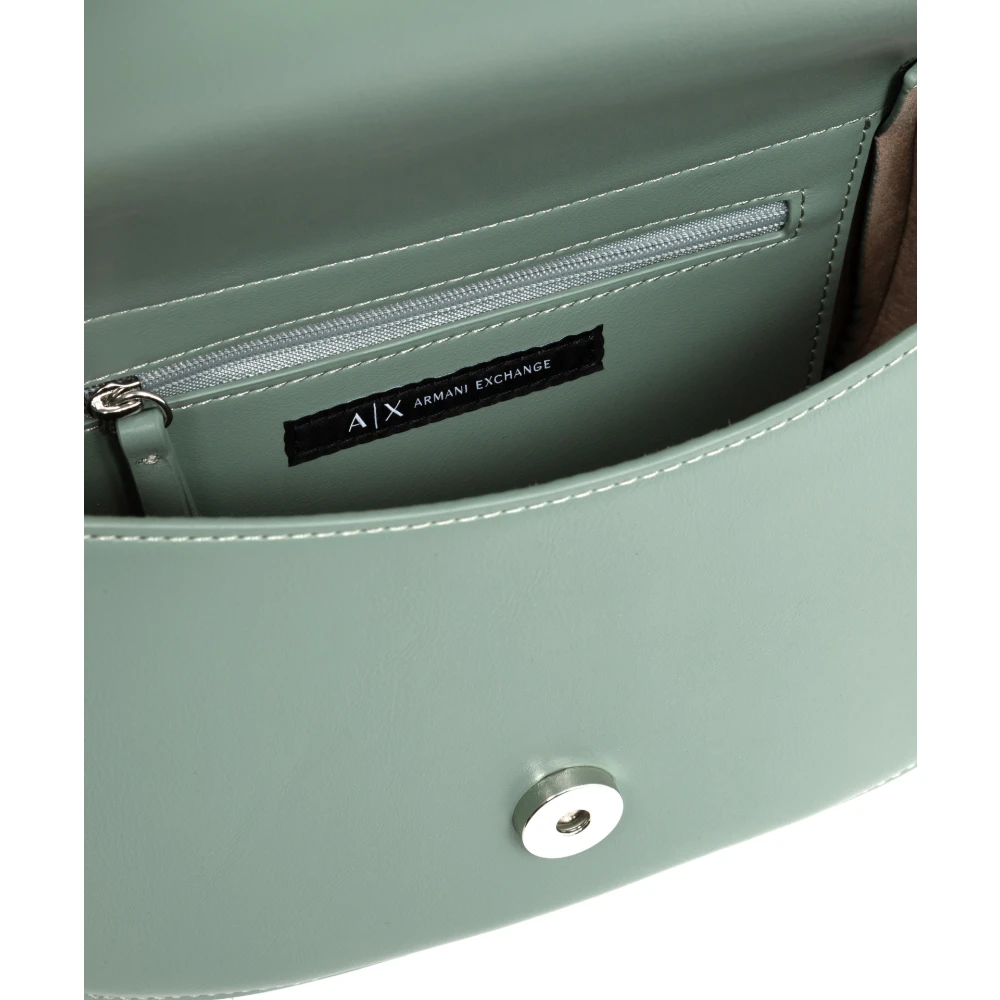 Armani Exchange Verstelbare Schouderband Handtas met Drukknoopsluiting Green Dames