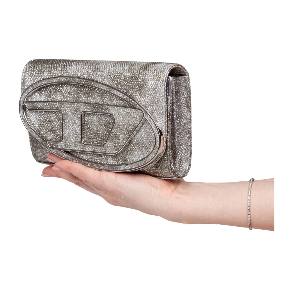 Diesel Crossbody Portemonnee Tas Multicolor Spiegelend Beige Dames