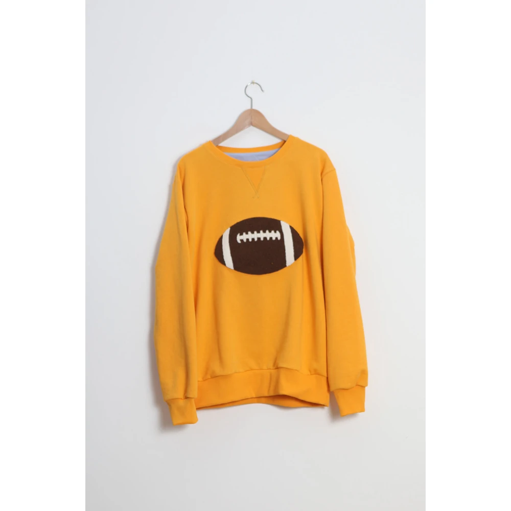 Lc23 Abstracte Voetbal Sweater Yellow Dames