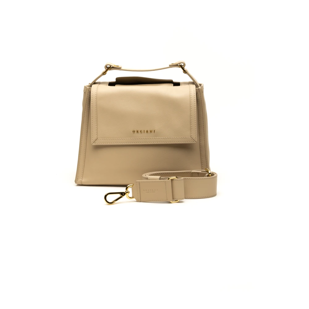 Orciani Ivoor Leren Handtas Beige Dames