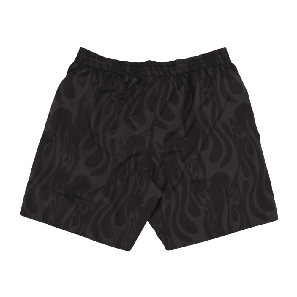 Vision OF Super Flames Swimwear Black AOP Shorts Black Heren