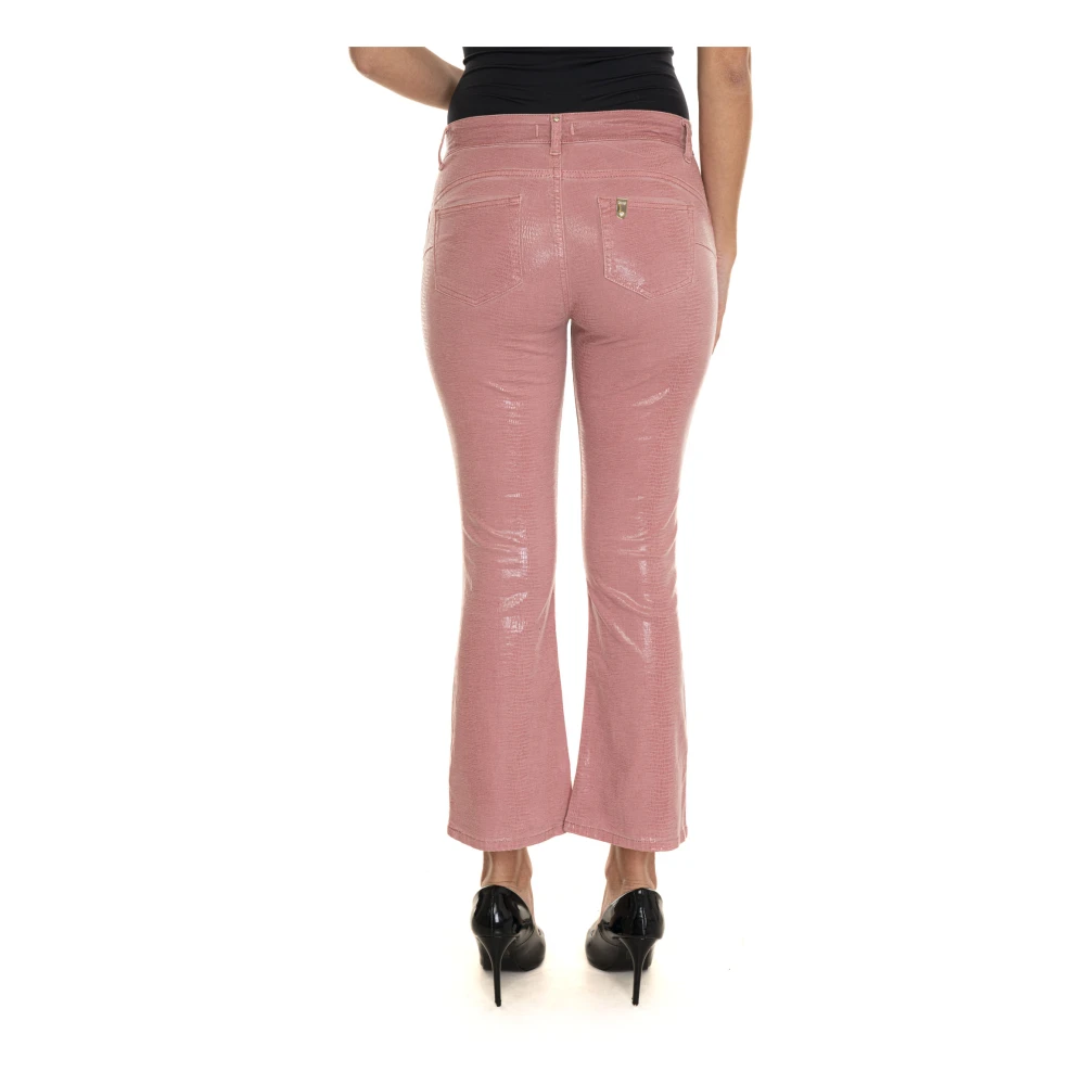 Liu Jo Trompetbodem Adelaarprint Broek Pink Dames