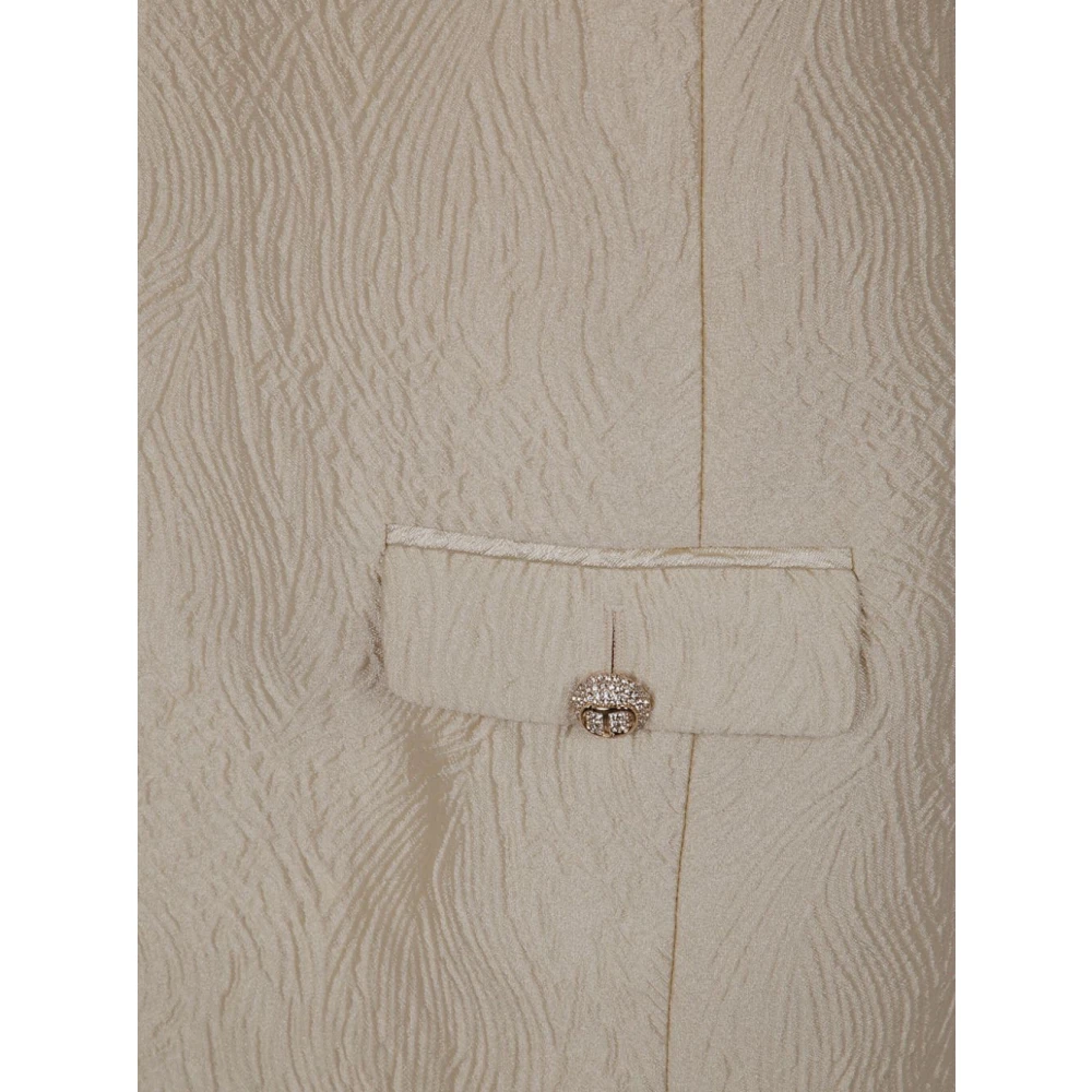 Twinset Beige Mouwloze Jurk met Ronde Hals Beige Dames