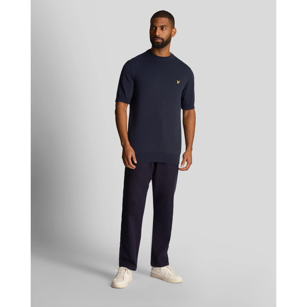 Lyle & Scott Gestreept T-shirt met textuur Blue Heren