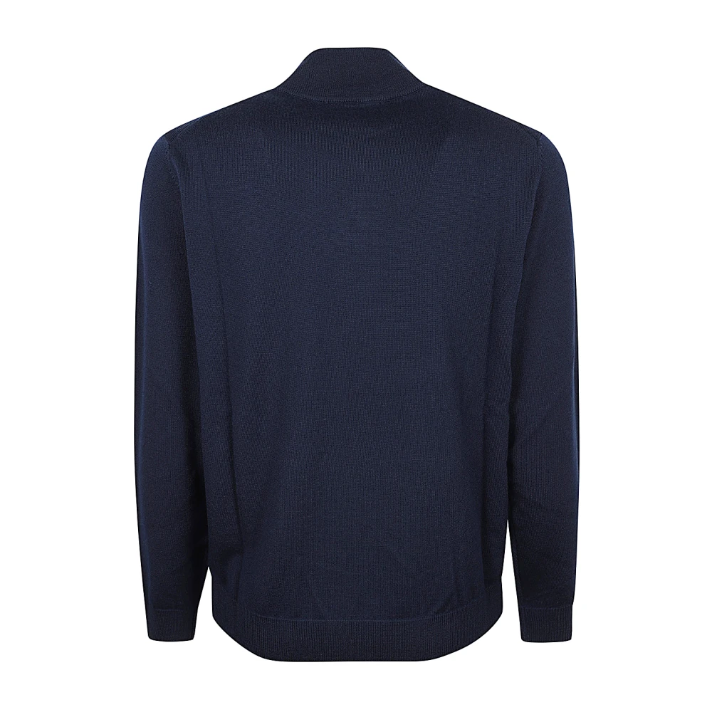 Daniele Fiesoli Merino Rits Hals Trui Blue Heren