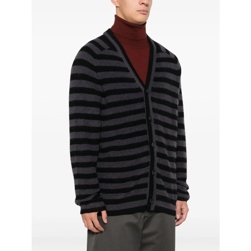 PS By Paul Smith Gestreepte wollen vest zwart Aw24 Black Heren