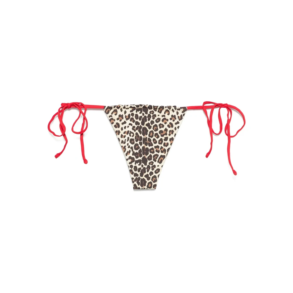 Frankies Bikinis Luipaardprint Strandkleding Met Zijdelingse Strikbroekjes Multicolor Dames