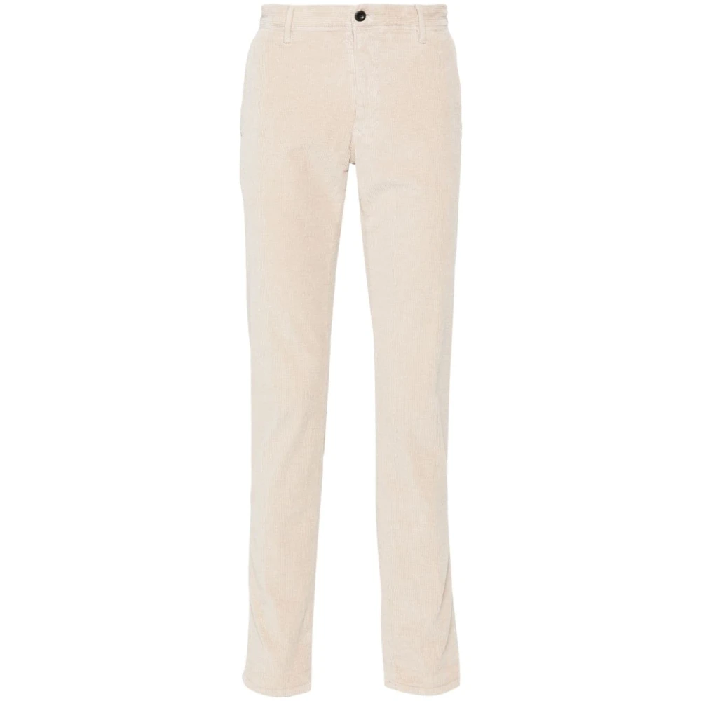 Incotex Beige Corduroy Broek Beige Heren