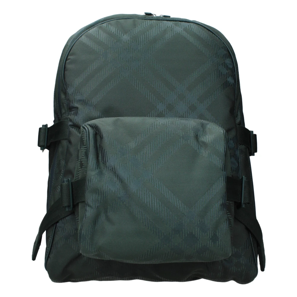Burberry Unisex Green Fabric Backpack With Side Detail