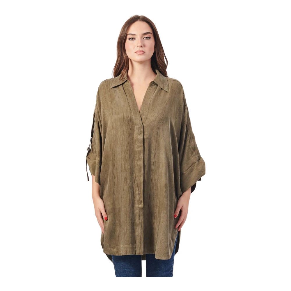 Hugo Boss Groene Chemisier Jurk Dacta Model Green Dames
