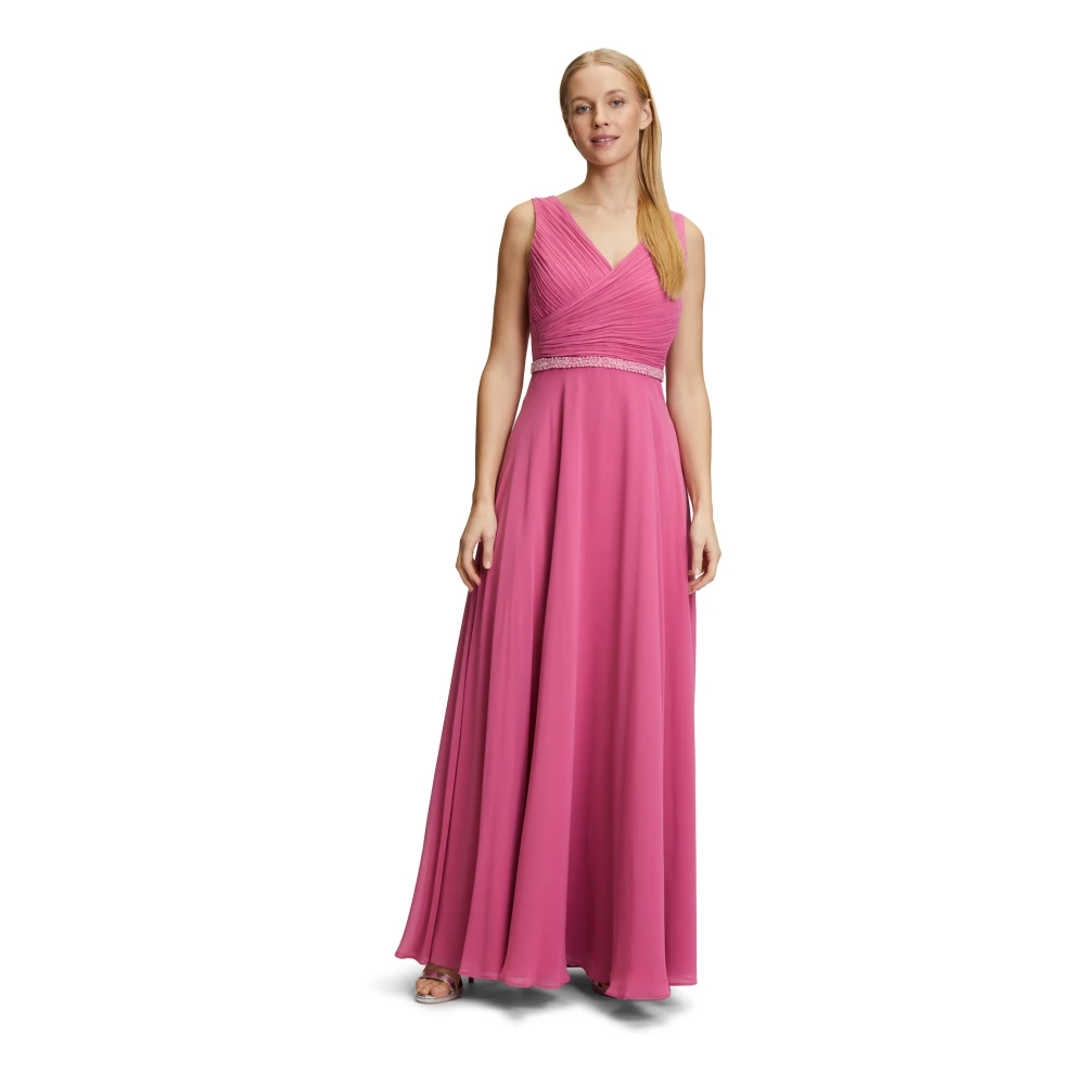 Vera Mont Elegante Geplooide Avondjurk Pink Dames