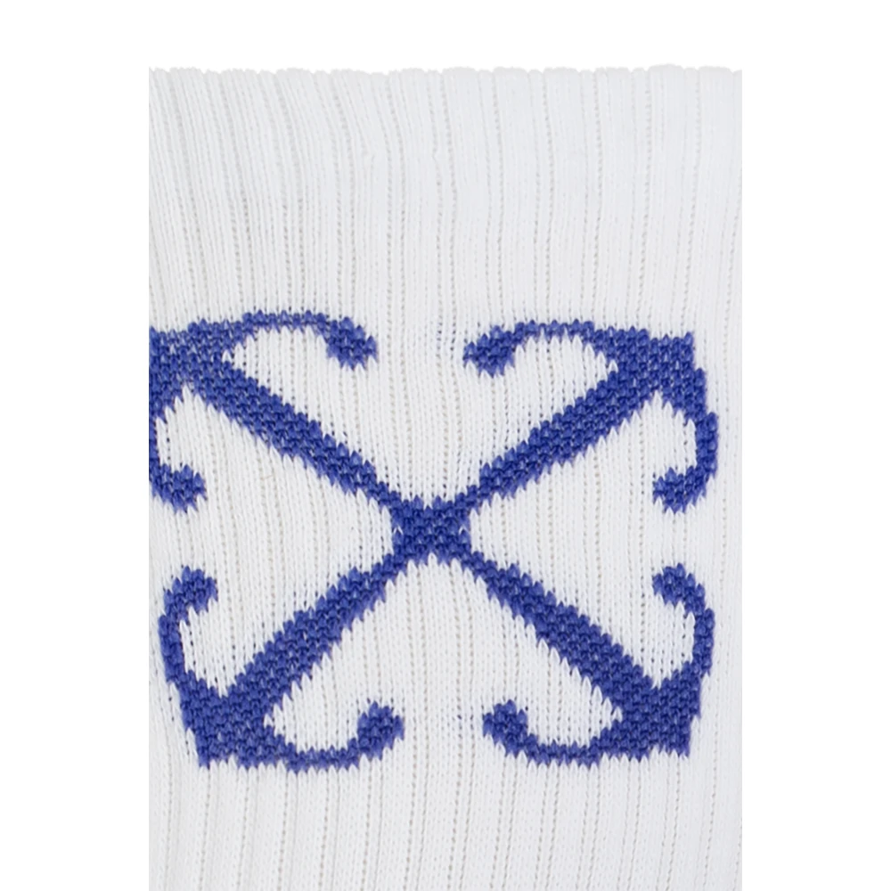 Off White Sokken met logo White Heren