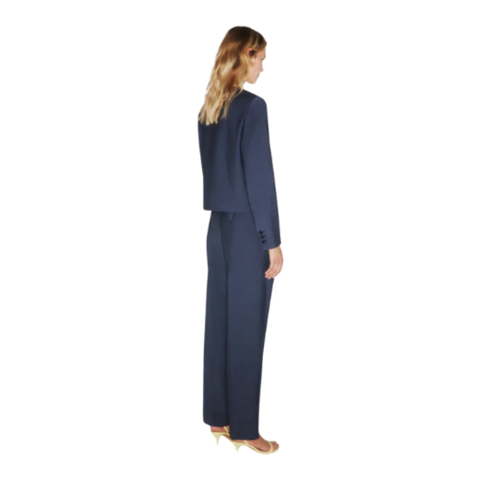 Blazé Milano Hoge taille Navy Fox Broek Blue Dames