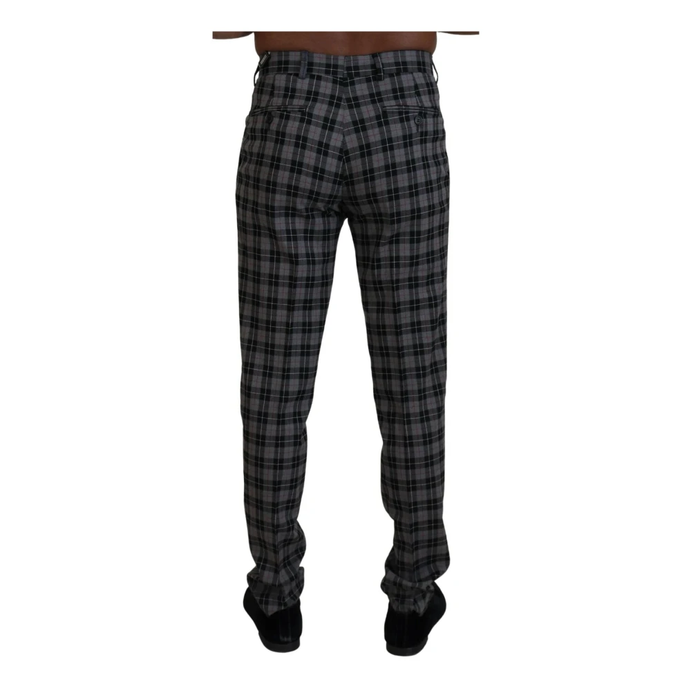 Bencivenga Grijze Geruite Slim Fit Chino Broek Multicolor Heren
