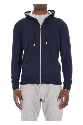Blå Cashmere Hel Dragkedja Tröja