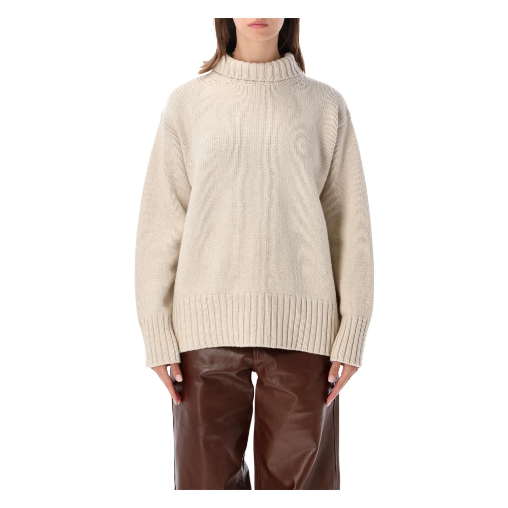 Róhe Wool Cashmere High Neck - Female - Turtlenecks - Beige - 2XS - Knitwear
