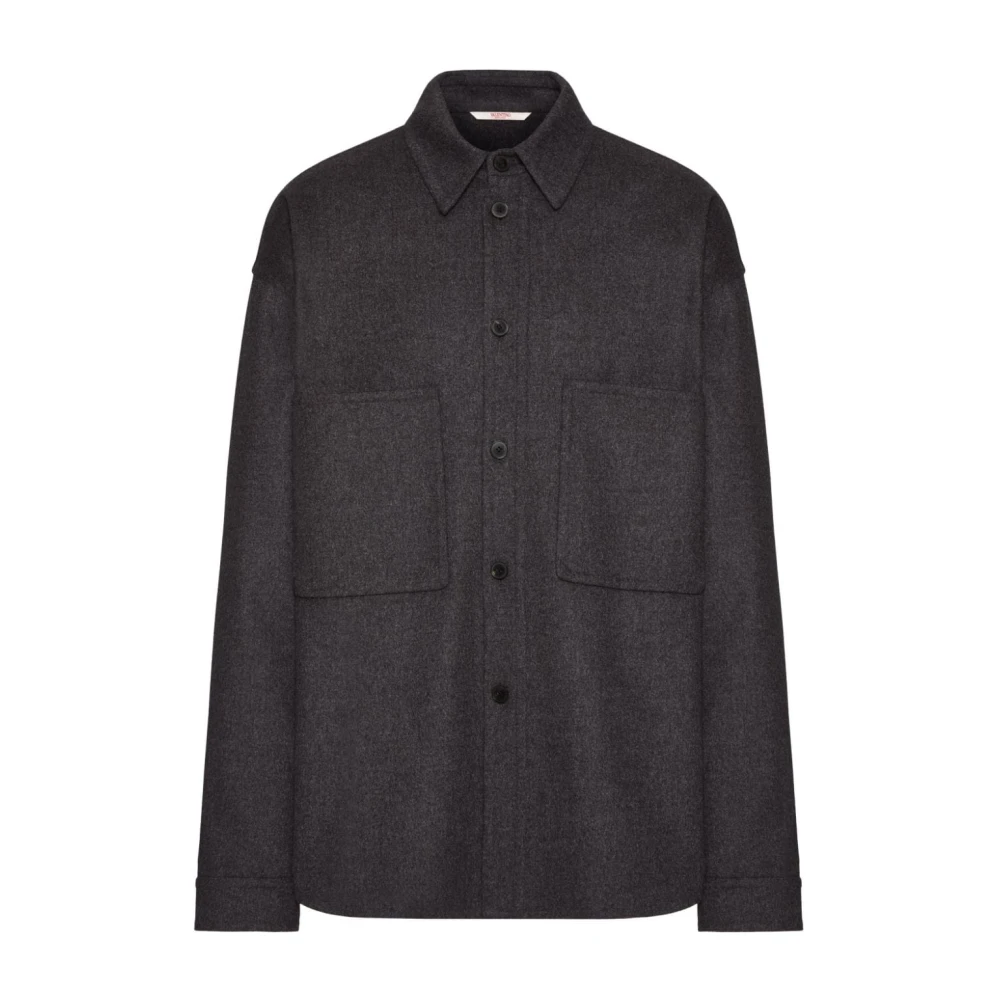 Valentino Garavani Grijze Wol Oversized Jas Gray Heren