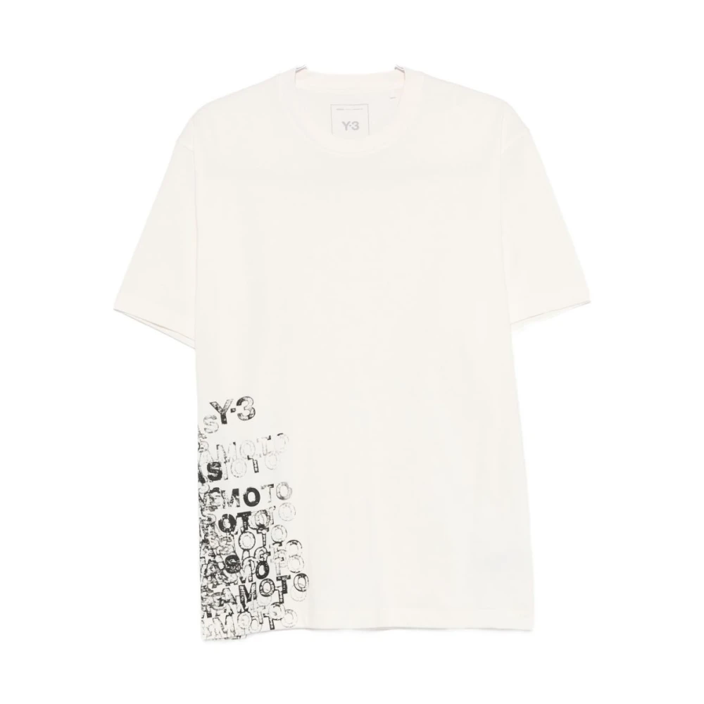 Y-3 Men's White T-Shirts, S, Gfx Short Sleeve Tee