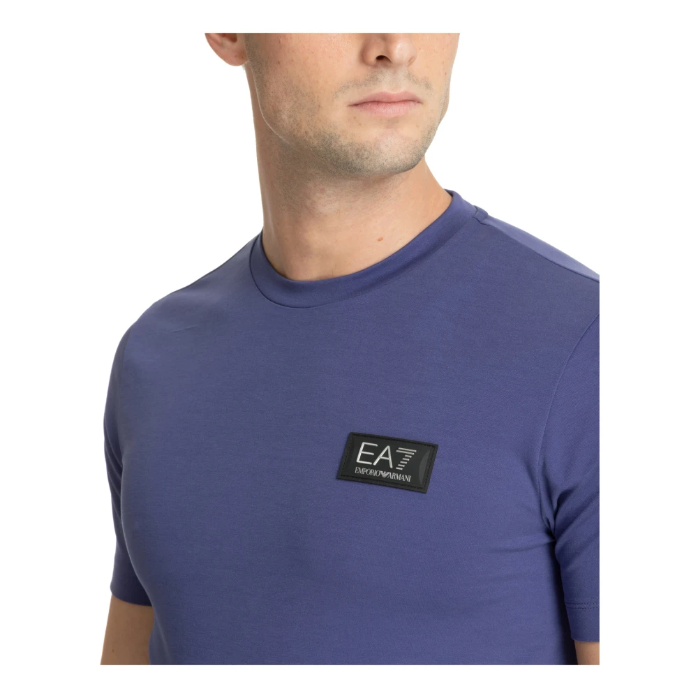 Emporio Armani EA7 Effen Logo T-shirt Blue Heren