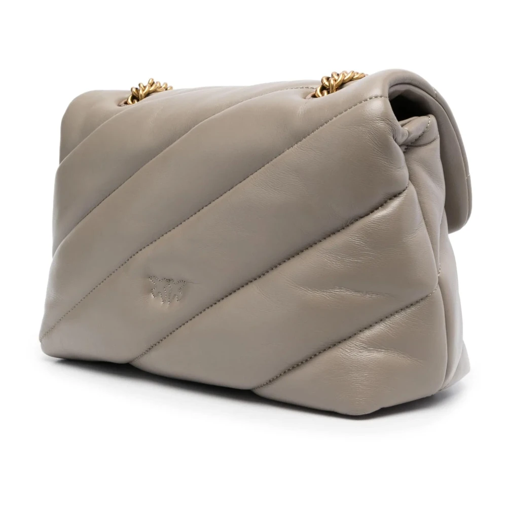 pinko Antiek Goud Love Puff Classic Tas Beige Dames