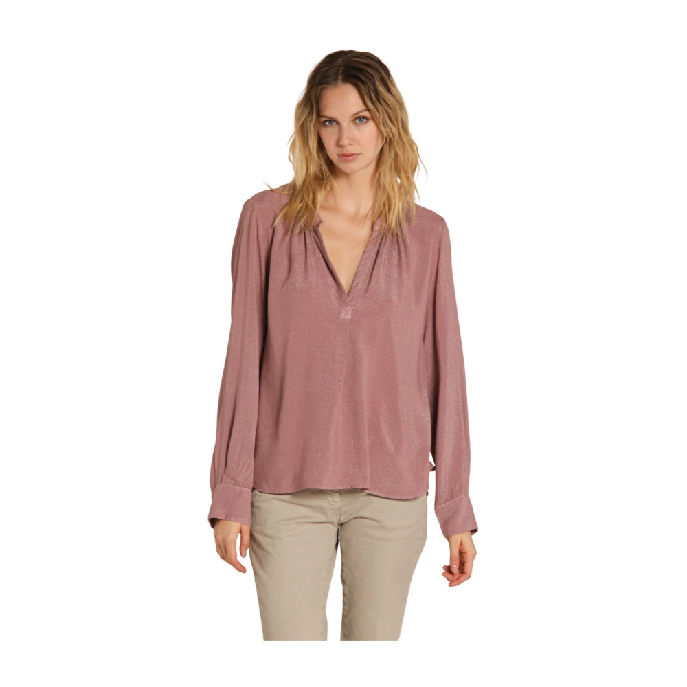 Mason's Adele Viscose Lurex Shirt Pink Dames