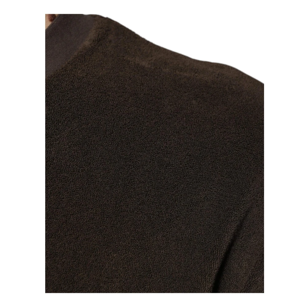 Dolce & Gabbana Bruin Katoenen Crew Neck T-shirt Brown Heren
