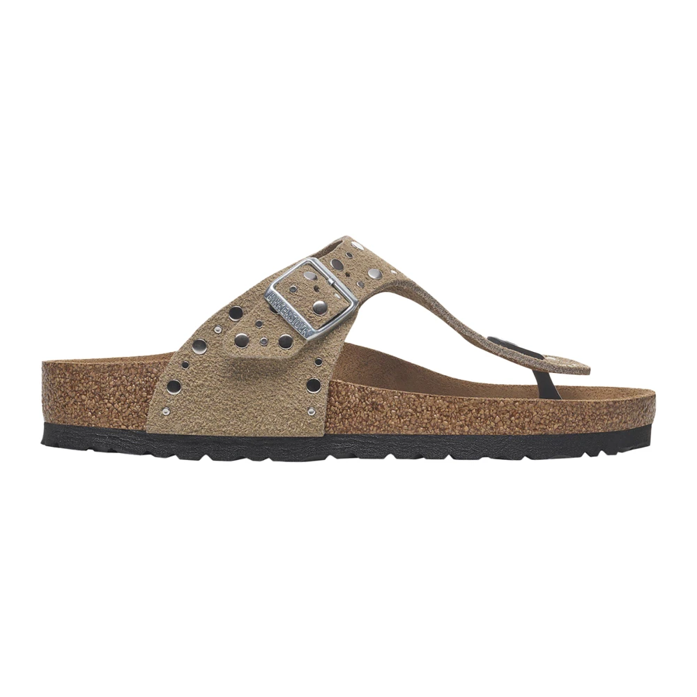 Birkenstock Beige Flip Flops, Female, 7 Uk, Gizeh Rivet