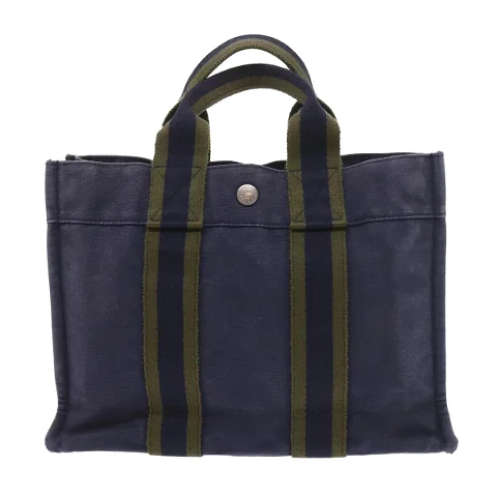 Hermès Vintage Pre-owned Canvas handbags Blue Dames