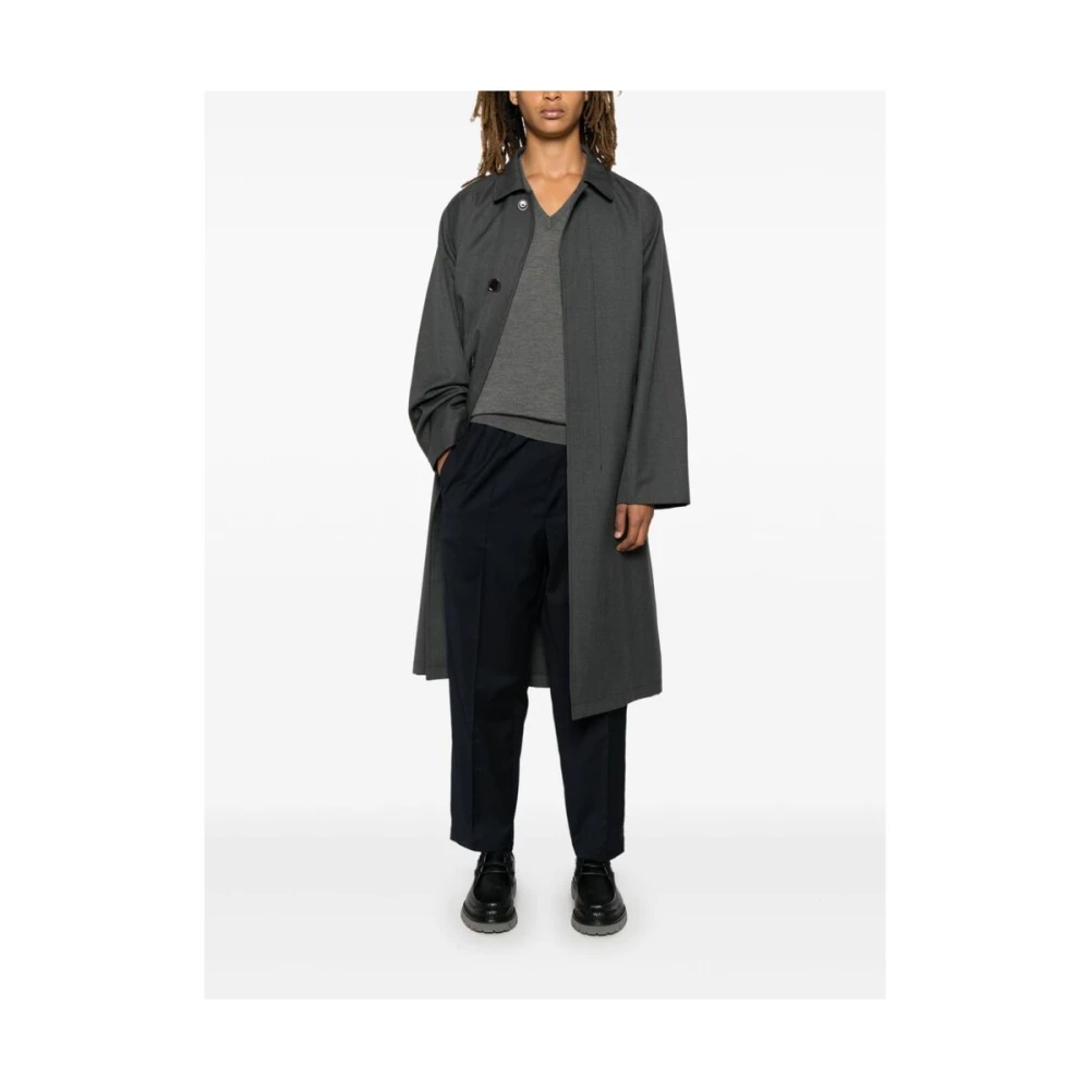 Seven Gauge Middernachtblauwe Wol Tapered Broek Blue Heren