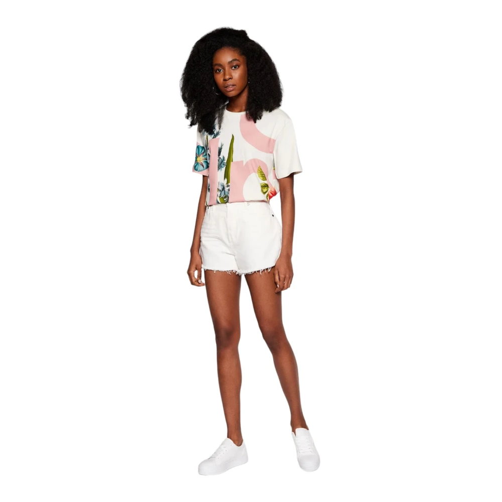 Desigual Korte Mouw T-shirt White Dames