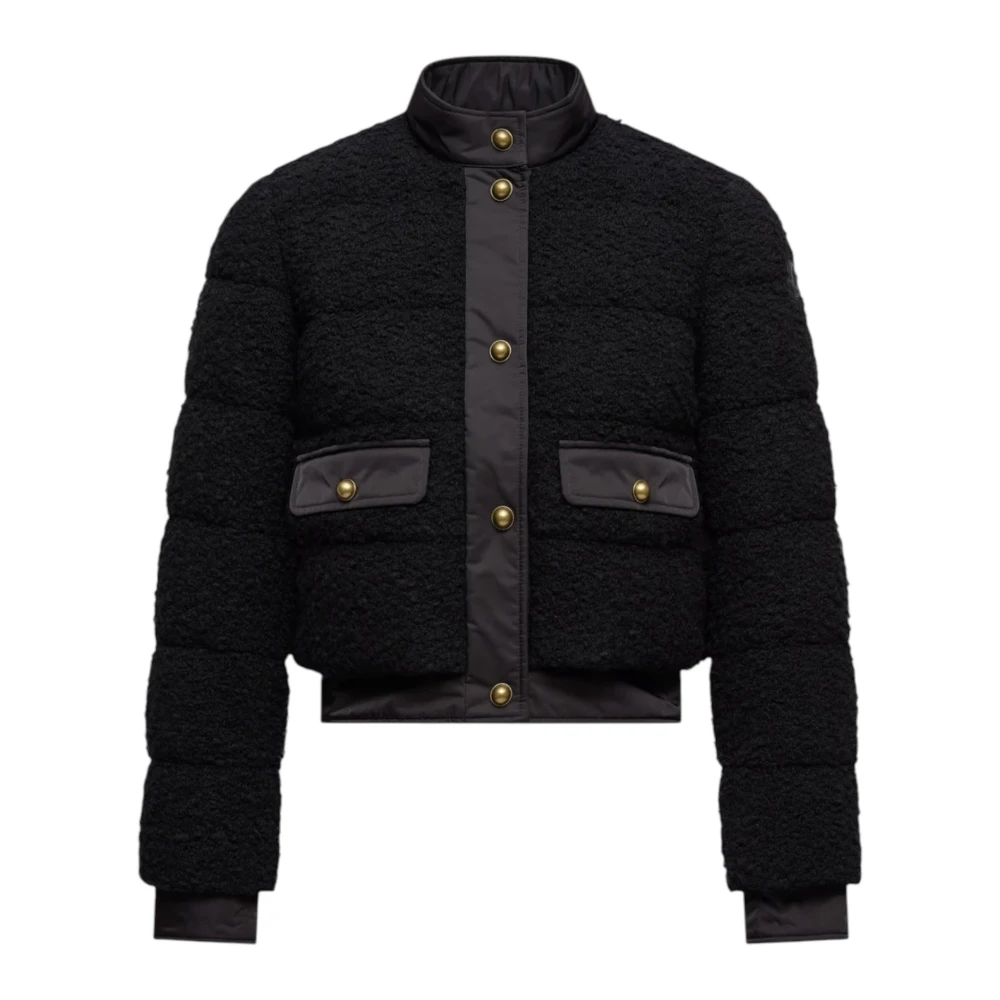 Moncler Women's Black Blandy Wool-Blend Bouclé Short Down Jacket