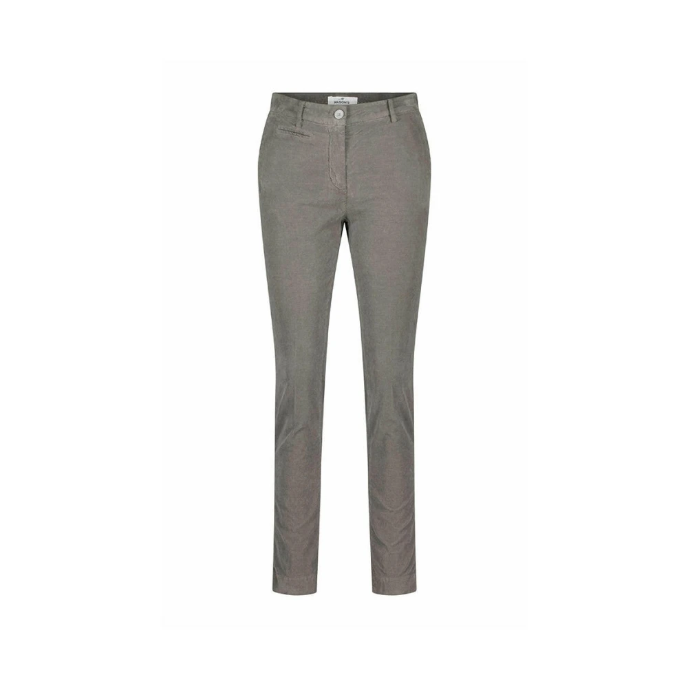 Mason's Slim-Fit Fluwelen Broek New York Stijl Gray Dames