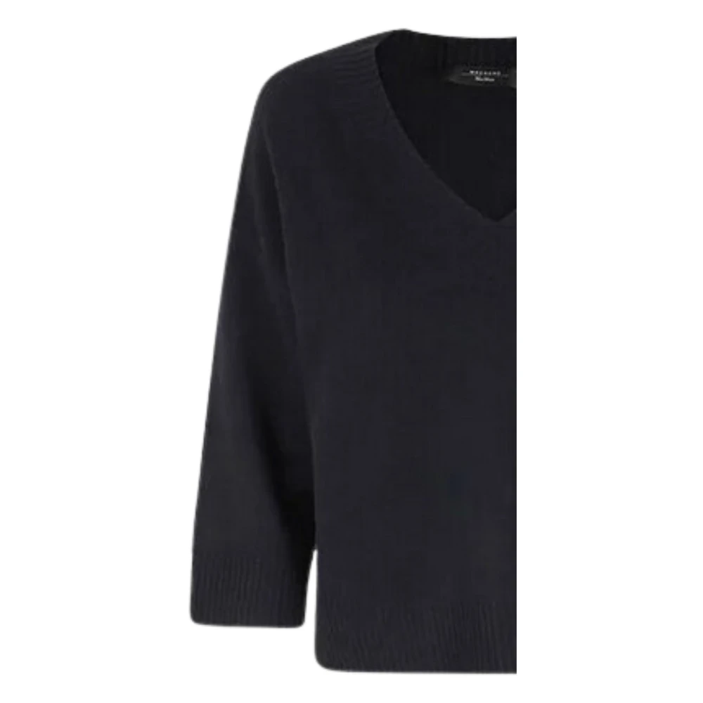 Max Mara Weekend Zwarte Kasjmier Oversized Trui Black Dames