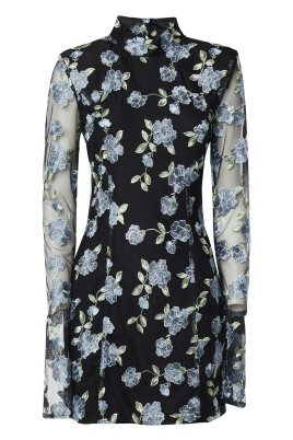 black-floral-long-sleeve-dress