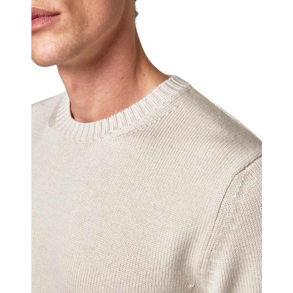 Alpha Studio Merinowol ronde hals trui Beige Heren