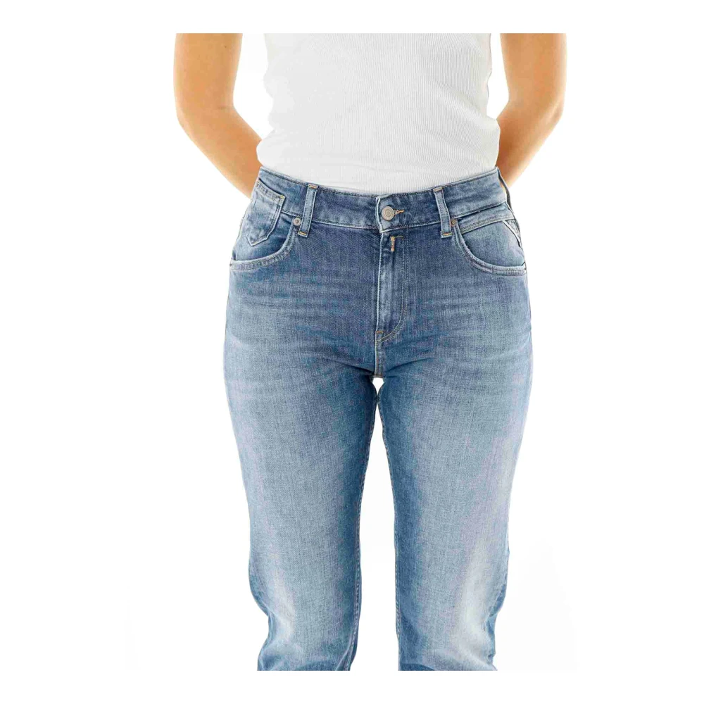 Replay Slim Boyfriend Mid Waist Jeans Blue Dames